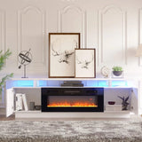 Modern Electric Fireplace TV Stand with Adjustable Flames and Stylish Storage Living and Home 