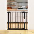 Pet Safety Gate Stair Pressure Fit with Lockable Cat Flap Pet Gates Living and Home 