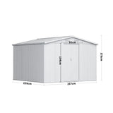 Lockable Waterproof Gabled Roof Garden Shed Steel Cushion Storage Box Garden Sheds Living and Home 