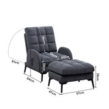 Modern Velvet Upholstered Recliner and Ottoman Set Recliners Living and Home 