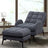 Modern Velvet Upholstered Recliner and Ottoman Set Recliners Living and Home DarkGrey 