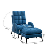 Modern Velvet Upholstered Recliner and Ottoman Set Recliners Living and Home 