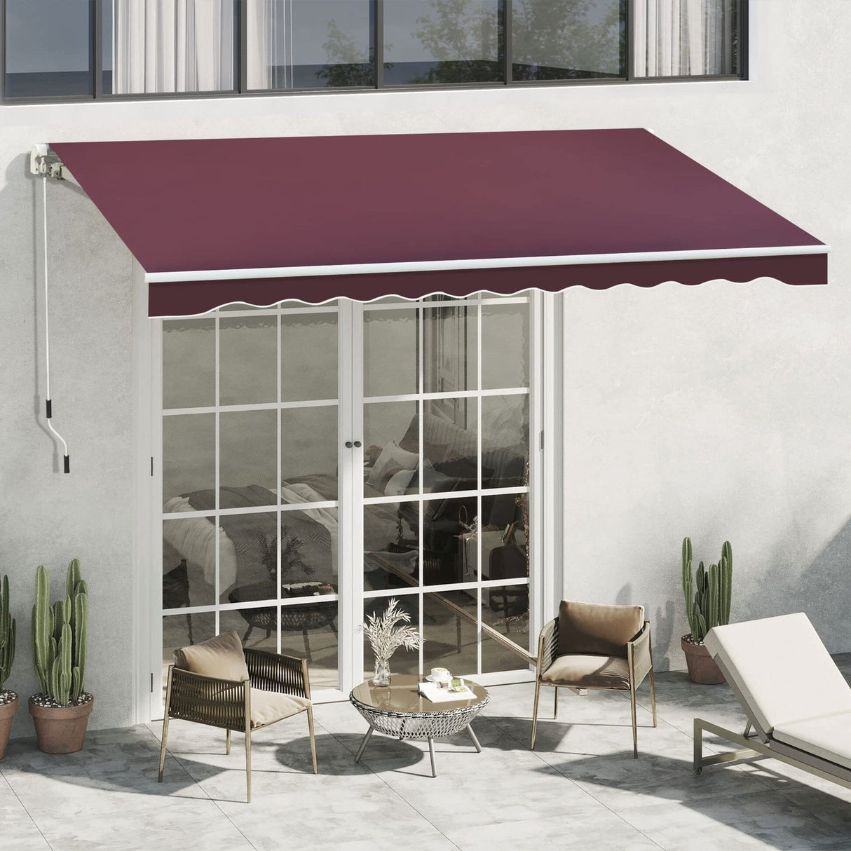 Outdoor Retractable Patio Awning Canopy for Window and Door Patio Awnings Living and Home 