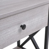 100 cm W Rustic Grey Narrow Wooden Console Table with Drawers Console Tables Living and Home 