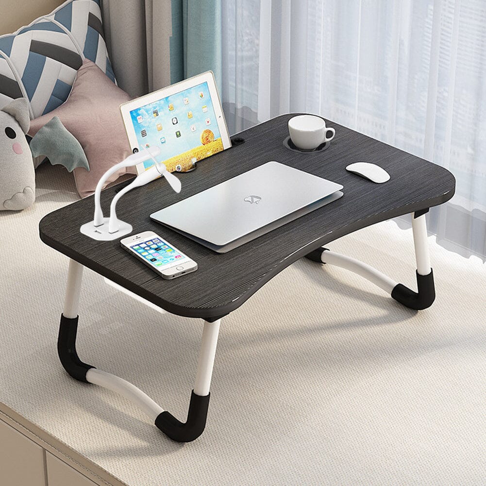 Luxe Foldable Laptop Bed Desk with LED Light and USB Ports Living and Home 