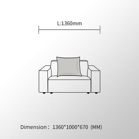 Cottonfy Elegant Linen Tofu Block Fabric Down Sofa Cottonfy UK Single Seater Full-Paid 