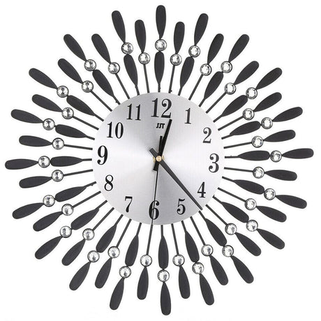 3D Silent Drop Shape Metal Wall Clock with Crystal Wall Decoration Wall Clocks Living and Home 