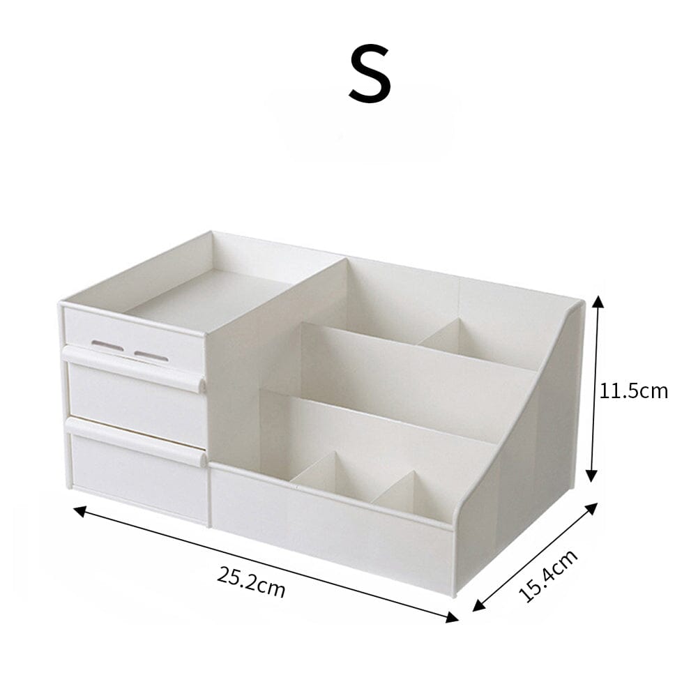 25.2cm W White Multi-Purpose Makeup Storage Box Drawers Organizer Makeup Organizers Living and Home 