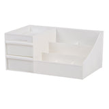 32.3cm W White Plastic Storage Box with Drawers for Makeup Makeup Organizers Living and Home 