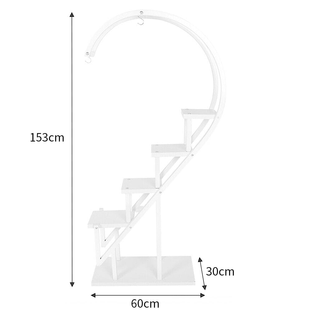 Creative Curved 4 Tier Plant Stand Bonsai Display Shelf Shelves & Racks Living and Home 