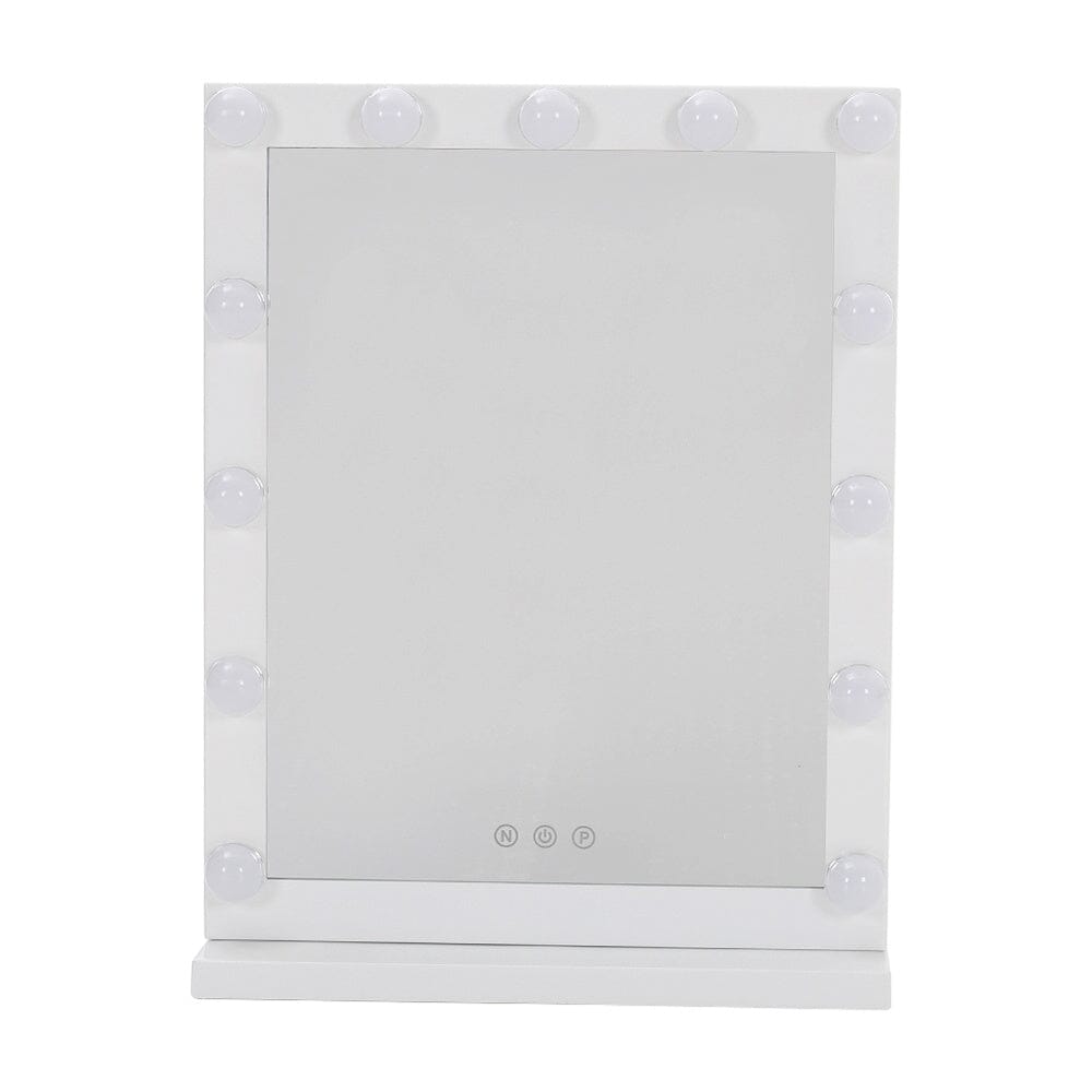 Hollywood Style Lighted Rectangular Makeup Mirror with Base LED Make Up Mirrors Living and Home 