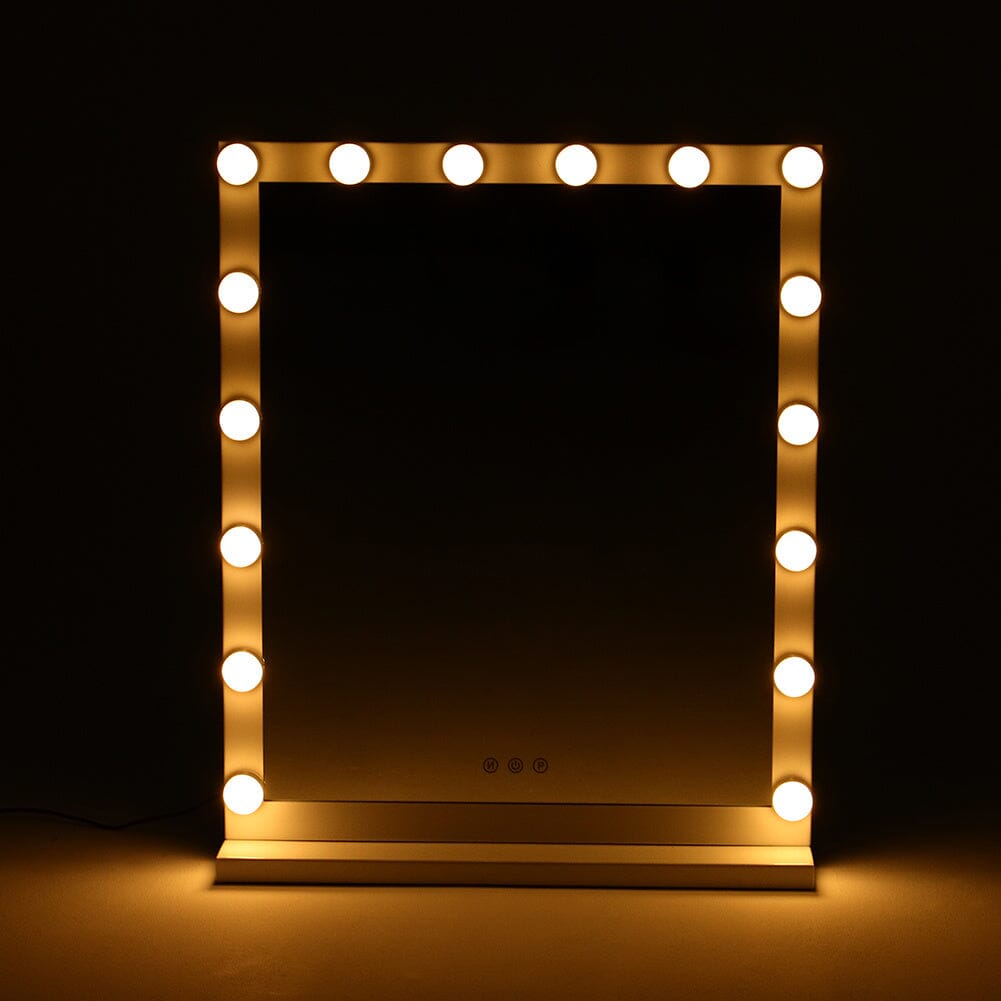 Hollywood Style Lighted Rectangular Makeup Mirror with Base LED Make Up Mirrors Living and Home 