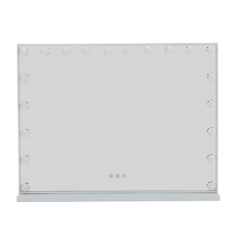 Hollywood Style Lighted Rectangular Makeup Mirror with Base LED Make Up Mirrors Living and Home 