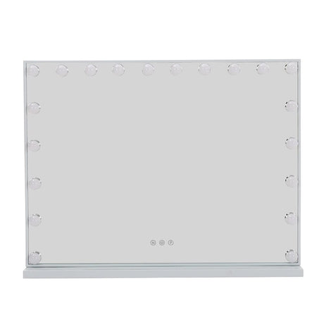 Hollywood Style Lighted Rectangular Makeup Mirror with Base LED Make Up Mirrors Living and Home 