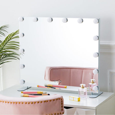 LED Lighted Vanity Mirror with 14 Bulbs for Dressing Room and Bedroom Living and Home 