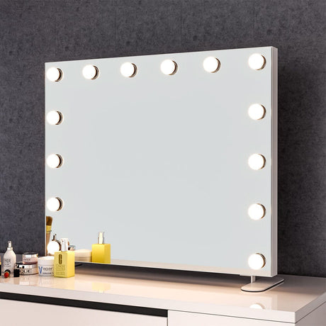 LED Lighted Vanity Mirror with 14 Bulbs for Dressing Room and Bedroom Living and Home 