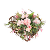 Rustic Assorted Flowers Heart-shaped Wreath Wedding Decoration Artificial Plants Living and Home 