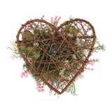 Rustic Assorted Flowers Heart-shaped Wreath Wedding Decoration Artificial Plants Living and Home 