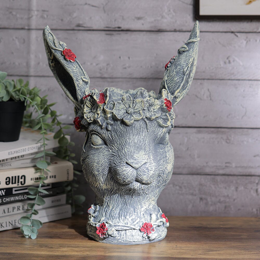 Resin Animal Bunny Rabbit Statue Hare Figurine Ornament Living and Home 