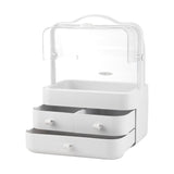 White Portable Dustproof Makeup Storage Box Makeup Organizers Living and Home 