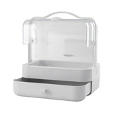 White Portable Dustproof Makeup Storage Box Makeup Organizers Living and Home 