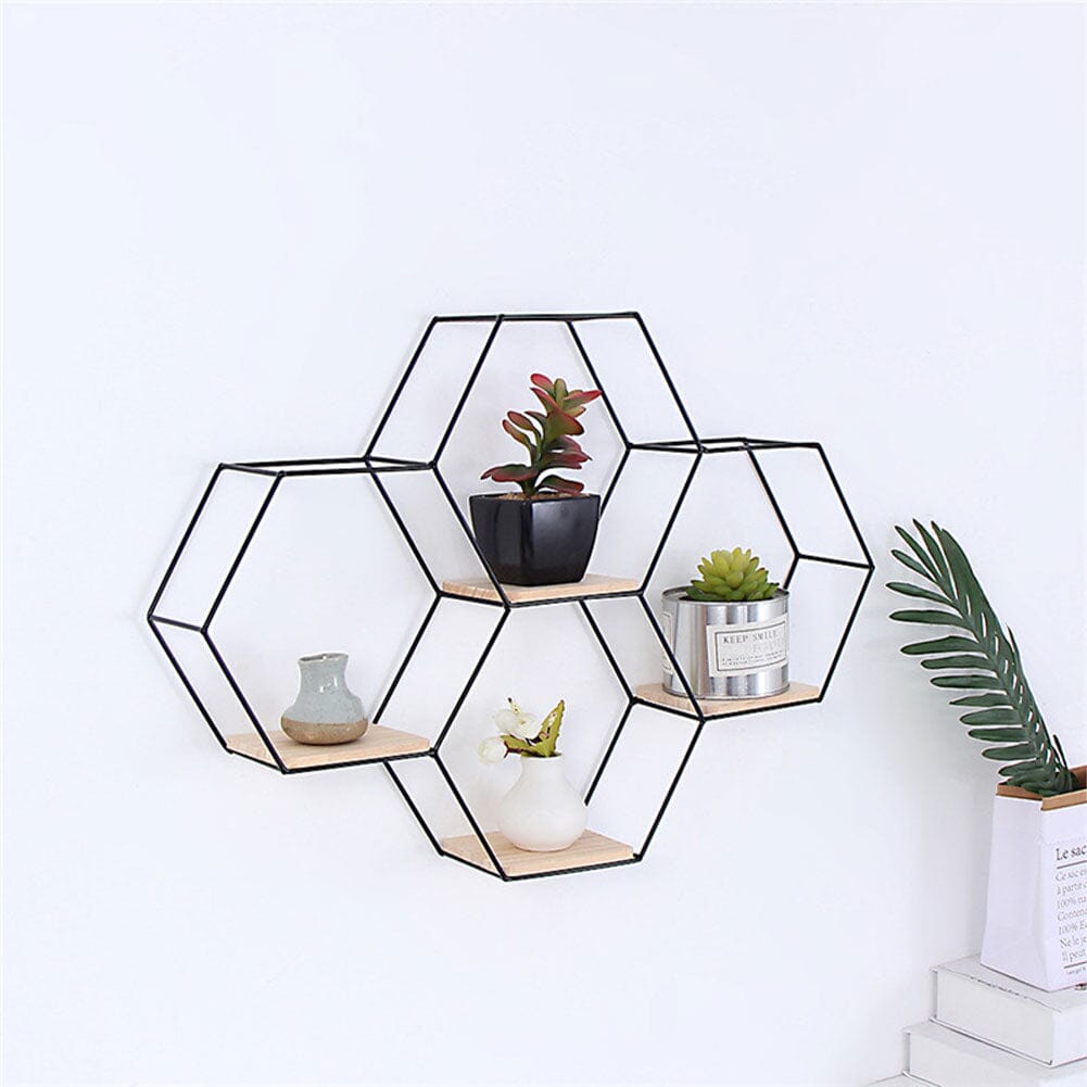 3 Style Diy Hexagonal Wall Shelf Storage Wall Shelves Living and Home 