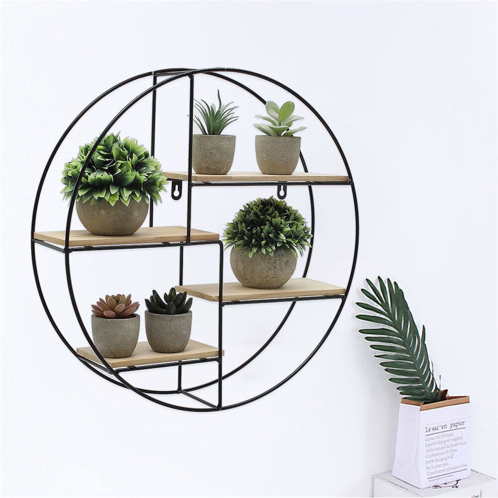 2 Style Modern Round Floating Decorative Wall Shelf Wall Shelves Living and Home 