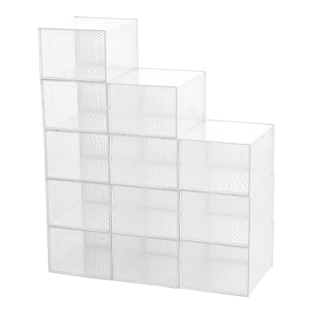 12 Pack Clear Plastic Shoe Storage Boxes Storage Boxes Living and Home 