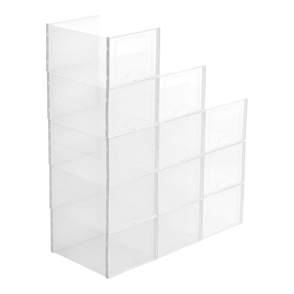 12 Pack Clear Plastic Shoe Storage Boxes Storage Boxes Living and Home 