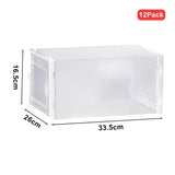 12 Pack White Foldable Plastic Shoe Storage Boxes Living and Home 