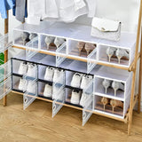 12 Pack White Foldable Plastic Shoe Storage Boxes Living and Home 