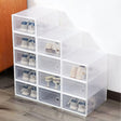 12 Pack White Foldable Plastic Shoe Storage Boxes Living and Home 