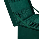 3-Tier Dark Green Velvet Jewellery Box with Lock Jewellery Boxes Living and Home 