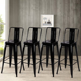 Set of 4 Metal Bar Stool Industrial Style High Chair Bar Stools Living and Home 