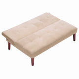 4ft Wide Modern 3 Seater Padded Convertible Sofa Bed with Wooden Legs Sofa Beds Living and Home 