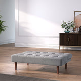 4ft Wide Modern 3 Seater Padded Convertible Sofa Bed with Wooden Legs Sofa Beds Living and Home 