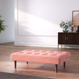 4ft Wide Modern 3 Seater Padded Convertible Sofa Bed with Wooden Legs Sofa Beds Living and Home 