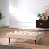 4ft Wide Modern 3 Seater Padded Convertible Sofa Bed with Wooden Legs Sofa Beds Living and Home 