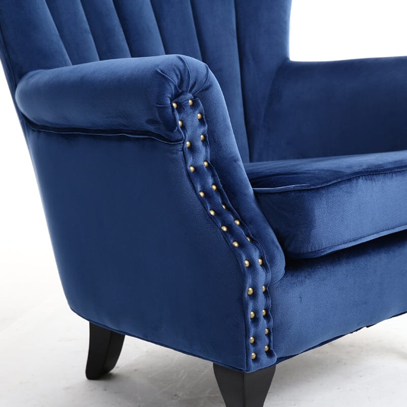 Blue Velvet Wingback Chair Upholstered Armchair Wingback Chairs Living and Home 