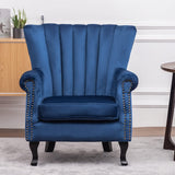 Blue Velvet Wingback Chair Upholstered Armchair Wingback Chairs Living and Home 