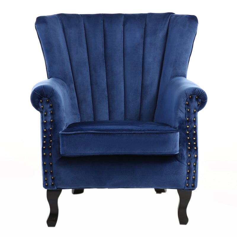 Blue Velvet Wingback Chair Upholstered Armchair Wingback Chairs Living and Home 