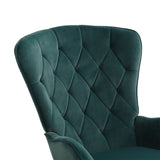 103cm Green Velvet Rocking Chair Padded Seat for Living Room Rocking Chairs Living and Home 