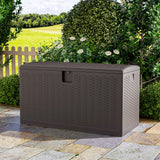 127cm W 99 Gallons Rattan Garden Storage Outdoor Deck Box Garden Storage Boxes Living and Home 