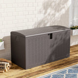 127cm W 99 Gallons Rattan Garden Storage Outdoor Deck Box Garden Storage Boxes Living and Home 