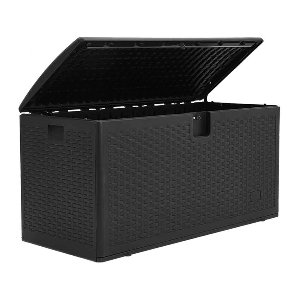 4ft W 99-Gallon Rattan Garden Storage Outdoor Deck Box Garden Storage Boxes Living and Home 