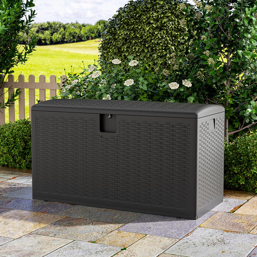 127cm W 99 Gallons Rattan Garden Storage Outdoor Deck Box Garden Storage Boxes Living and Home 