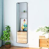 160cm H Black Modern Rectangular Metal Floor Mirror Wall Mirrors Living and Home 