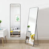 160cm H Black Modern Rectangular Metal Floor Mirror Wall Mirrors Living and Home 