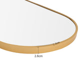 Sleek Contemporary Oval Metal Wall Mirror - Full-Length Design Wall Mirrors Living and Home 