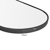 Sleek Contemporary Oval Metal Wall Mirror - Full-Length Design Wall Mirrors Living and Home 